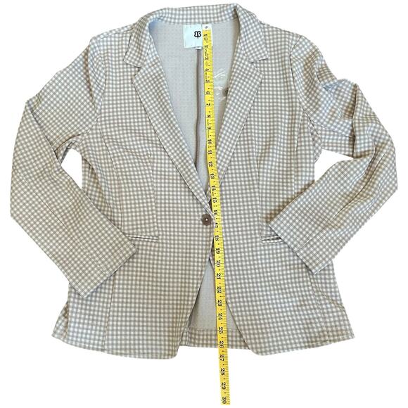 Betabrand Classic One Button Knit Blazer Gingham Plaid Office Work Size XL - Picture 6 of 13